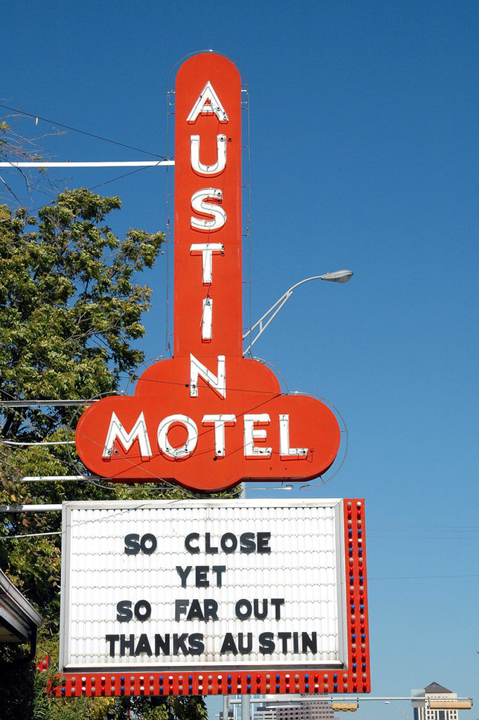 "Austin Motel" ~ Orange Austin Motel neon sign on South Congress in Austin, TX.