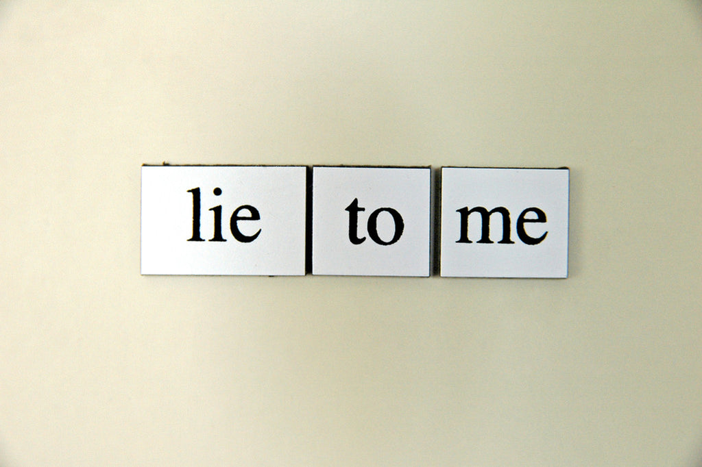 "Lie To Me" ~ Words from my fridge. Photo by Ann Woodall