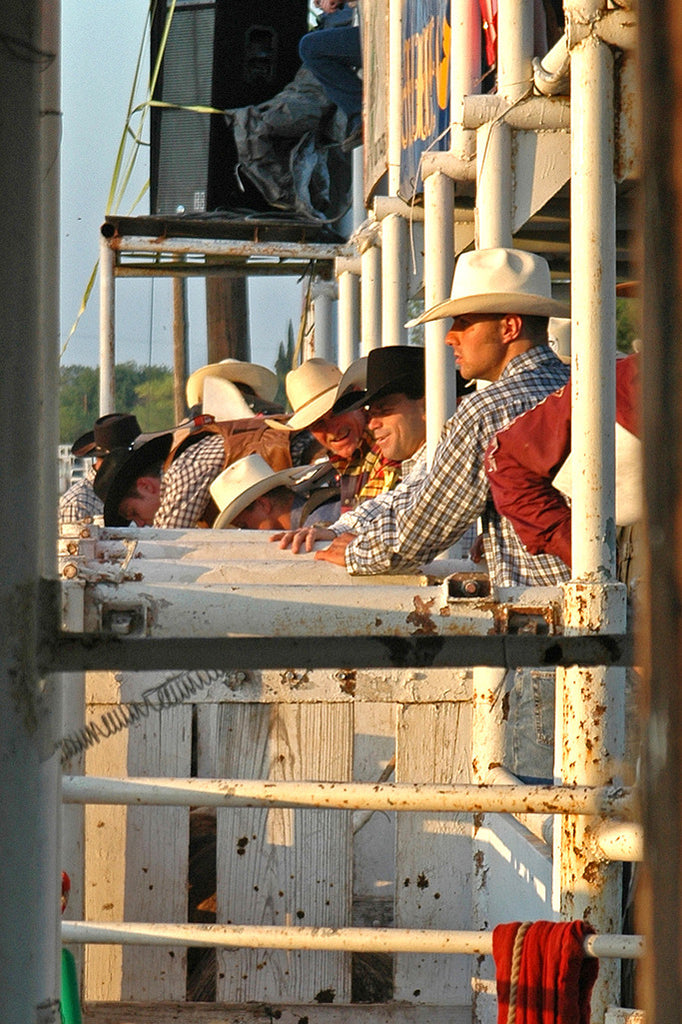 "Bull Riders" ~ Bullriders waiting to ride at a bull riding event.