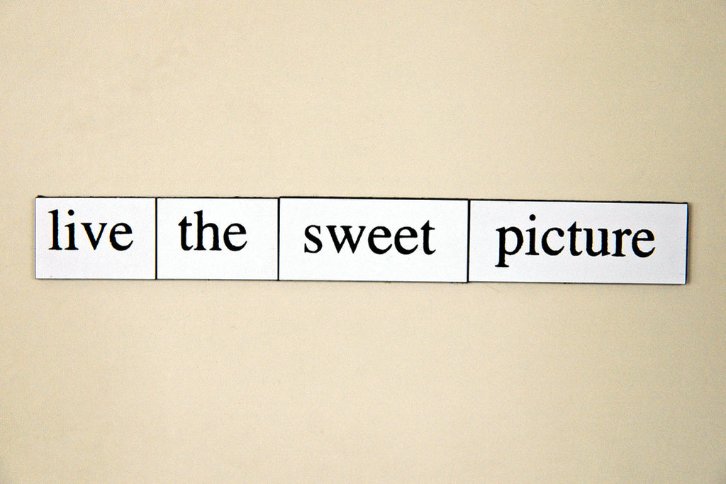 "Live the Sweet Picture" ~ Words from my fridge. Photo by Ann Woodall