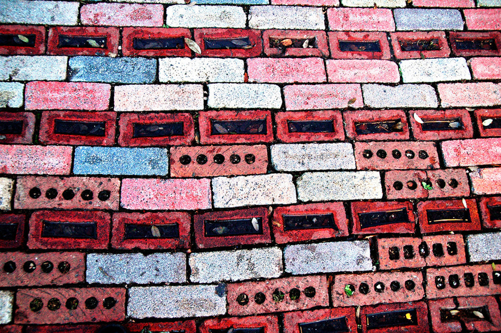 "Red Brick" ~ A section of red brick sidewalk. Photo by Ann Woodall