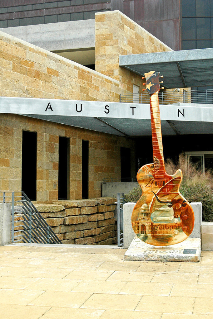 "Texas Guitar" ~ A custom art guitar in front of City Hall in Austin, TX. Photo by Ann Woodall